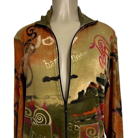 Chico's Full Zip Sweatshirt Women's Small (0) High Neck Collar Long Sleeveless $ - Picture 8 of 11